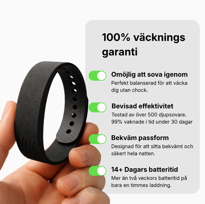 WakeBand™ – Vibrerande väckarklocka | Vakna tyst utan att störa